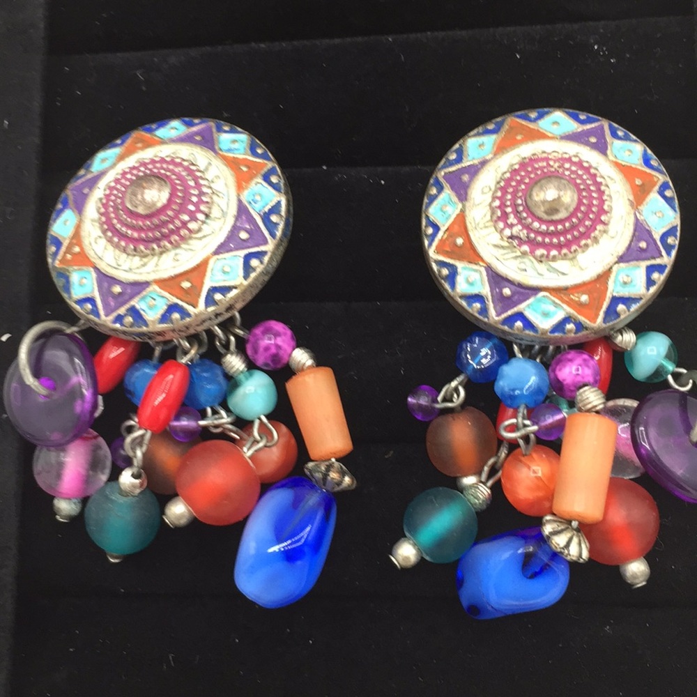 Fabulous Colorful Clip On Earrings
